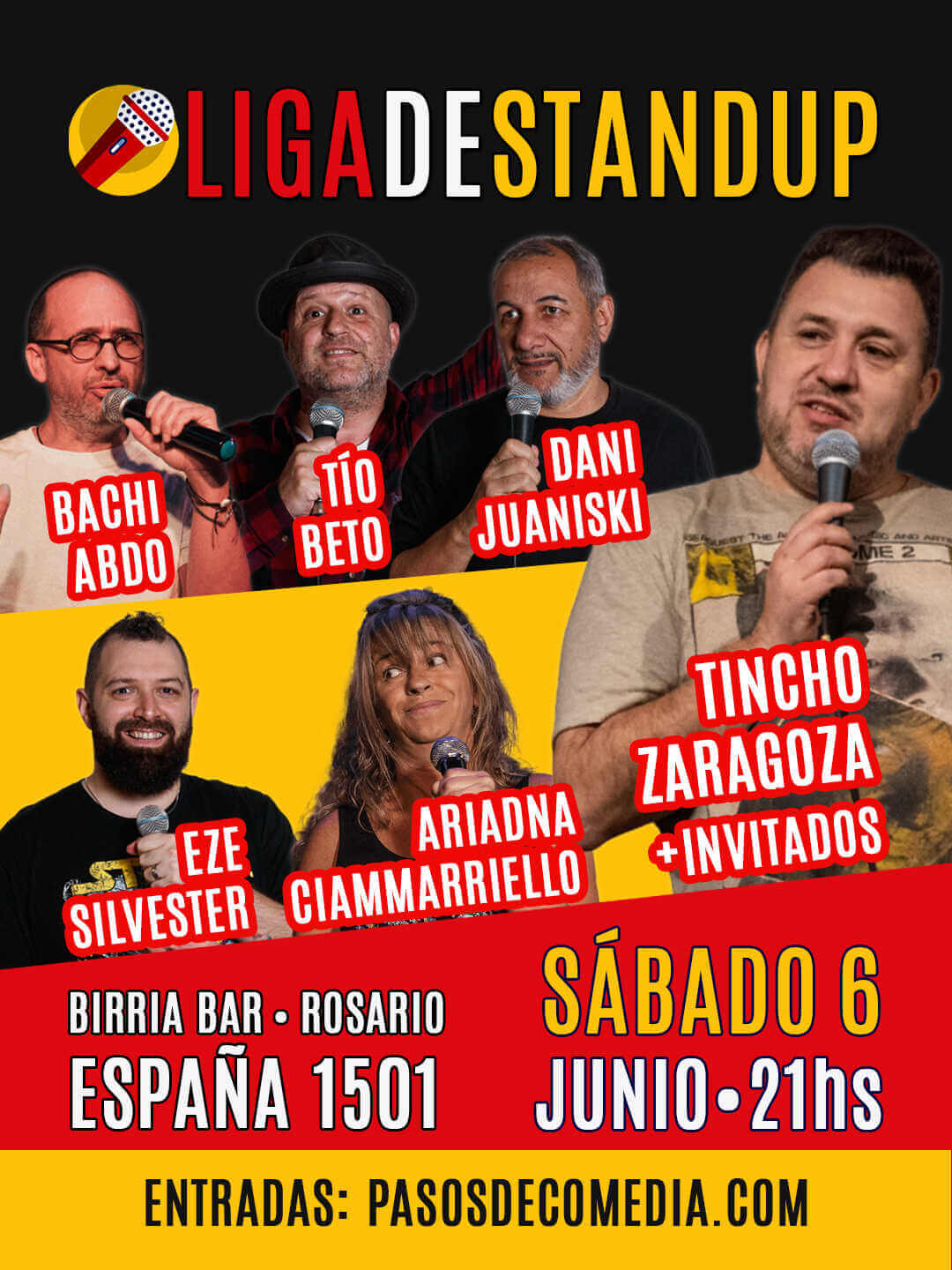 🔥Sábado de HUMOR • Liga Rosarina de STAND UP en Birria Bar • 6 de Junio
