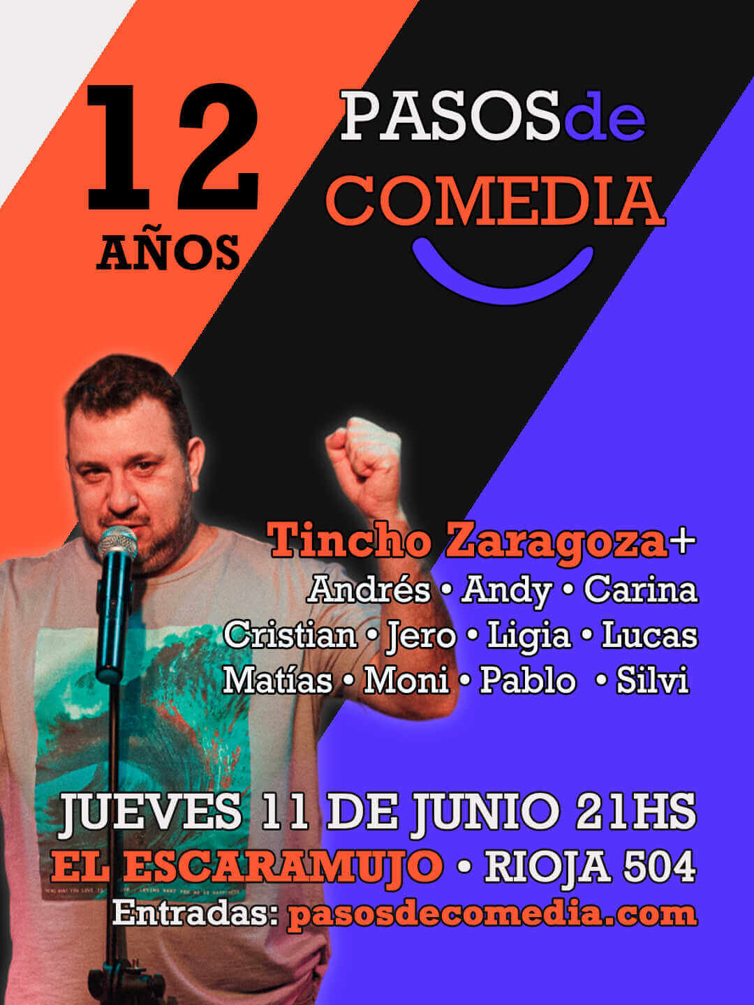 1️⃣2️⃣ años de Pasos de Comedia • Show de humor con alumnas y alumnos 🔥Entradas al 50%🔥 • 11 de Junio