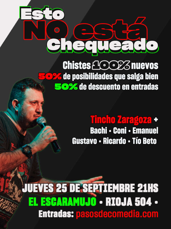 Esto NO está chequeado • Comediantes probando chistes nuevos en El Escaramujo Bar • 🔥Entradas al 50%🔥 • 25 de Septiembre